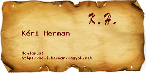 Kéri Herman névjegykártya